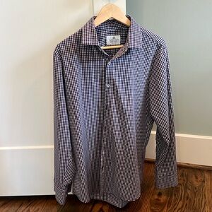 Mizzen + Main Men’s Plaid Oxford Dress Shirt (Medium Trim Fit)